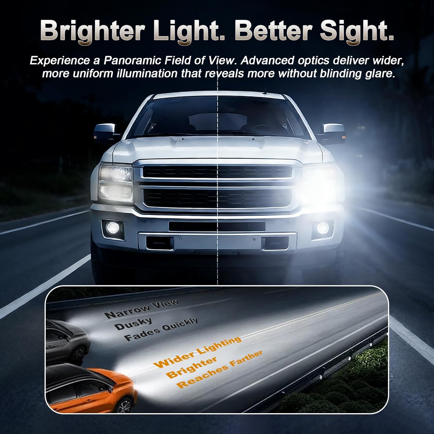 Headlight Assembly Compatible with 2014-2015 Chevy Silverado 1500 Headlights Headlamps Left+Right 14-15 Lights (CHROME FRAME+CHROME INNER+WHITE SIDE)