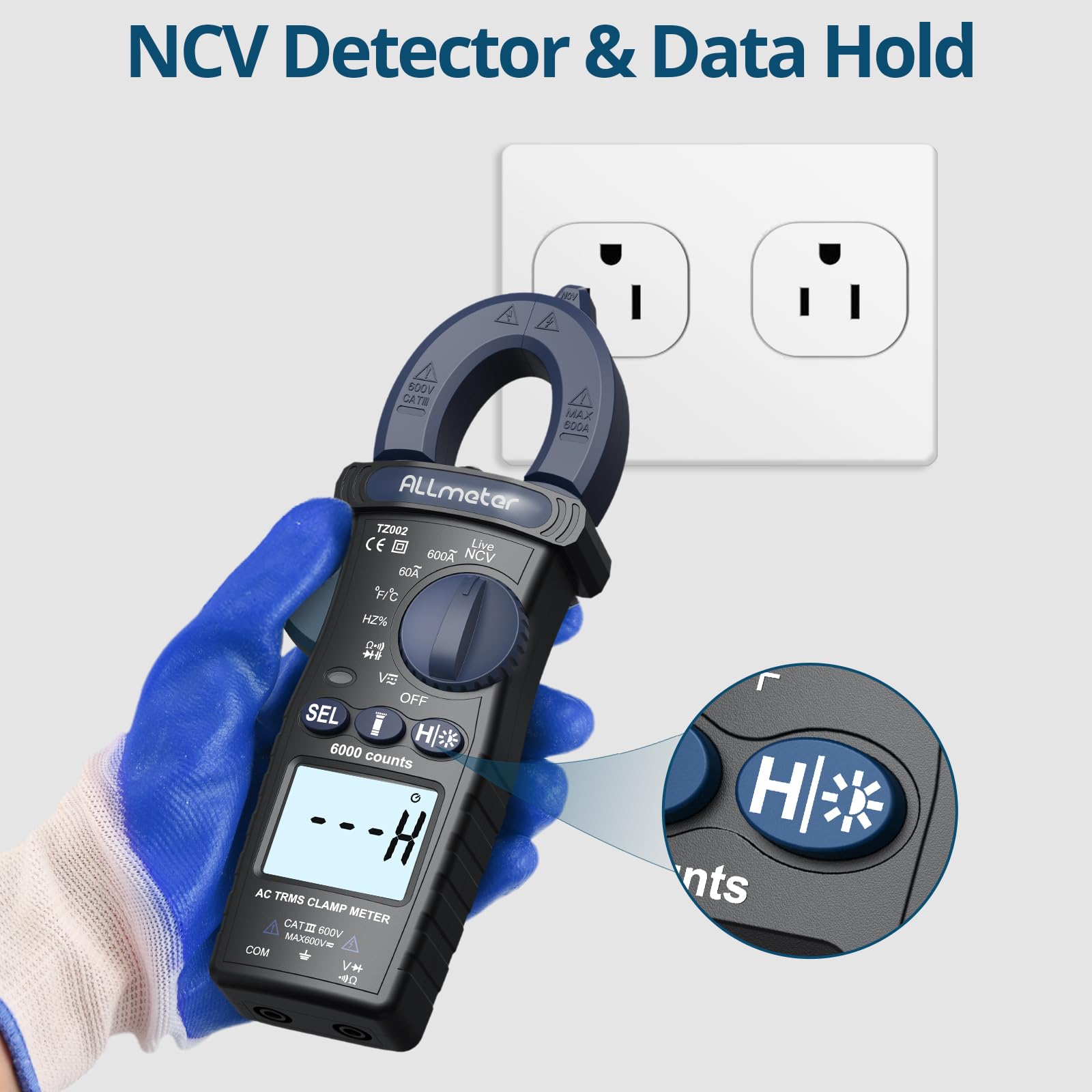 Pinza Amperometrica Digitale FNNEMGE - Multimetro True RMS 6000 Conteggi AC/DC - Foto 8