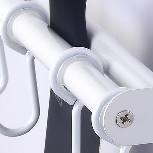 Miniatura 7 de Dseap Estante para ollas y sartenes con 8 ganchos, barras dobles, colgadores de ollas para cocina, montaje en pared, blanco, 2 paquetes