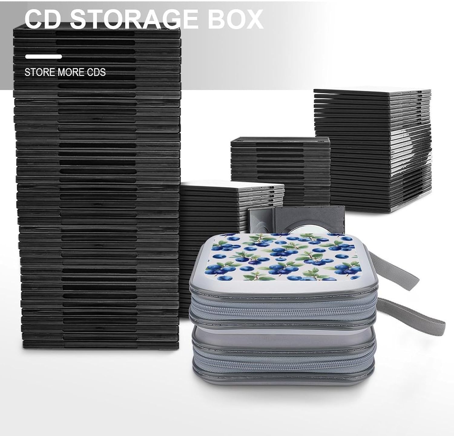 Blueberry Modern CD Cases Bag Storage Binder 40-Capacity