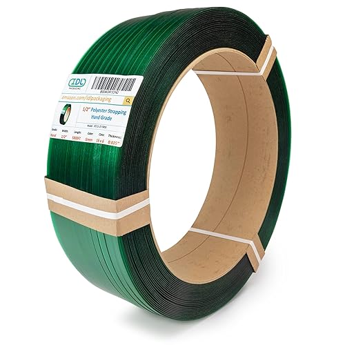 Miniatura 12 de IDL Packaging Bobina de flejado de poliéster (PET) Mini de 1/2" x 0.028" x 200', resistencia a la rotura de 760 lbs, negro - Resistencia a rayos UV