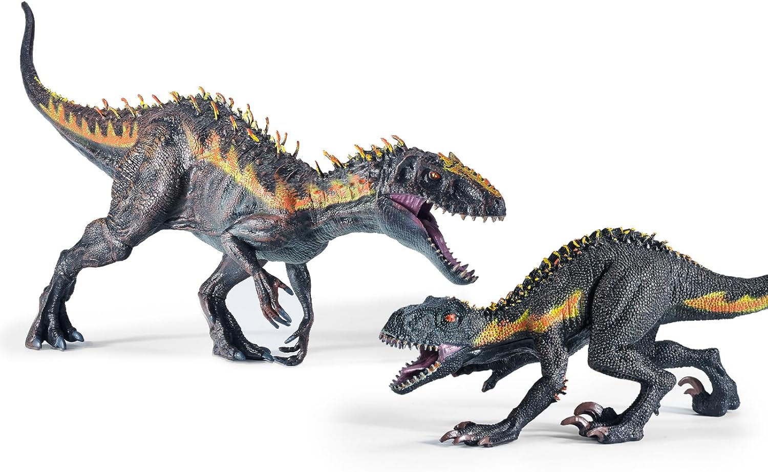 Large Realistic Tyrannosaurus Rex Toy, 15.7 inch and 11 inch T-REX Dinosaur Colletion, Kids' Play Dinosaur & Prehistoric Creature Figures with Moveable Jaw, Red, Ages 8+