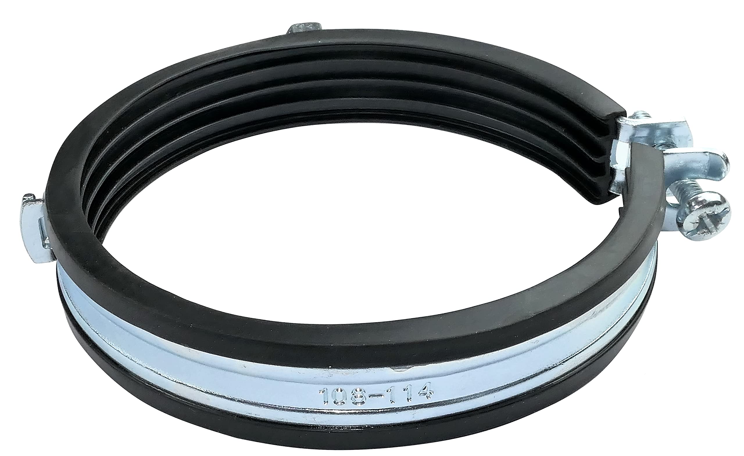 5 Colliers De Fixation Isophonique Acier Inox A2 - Pour Tuyau Ø 44-49mm - Avec Joint Caoutchouc