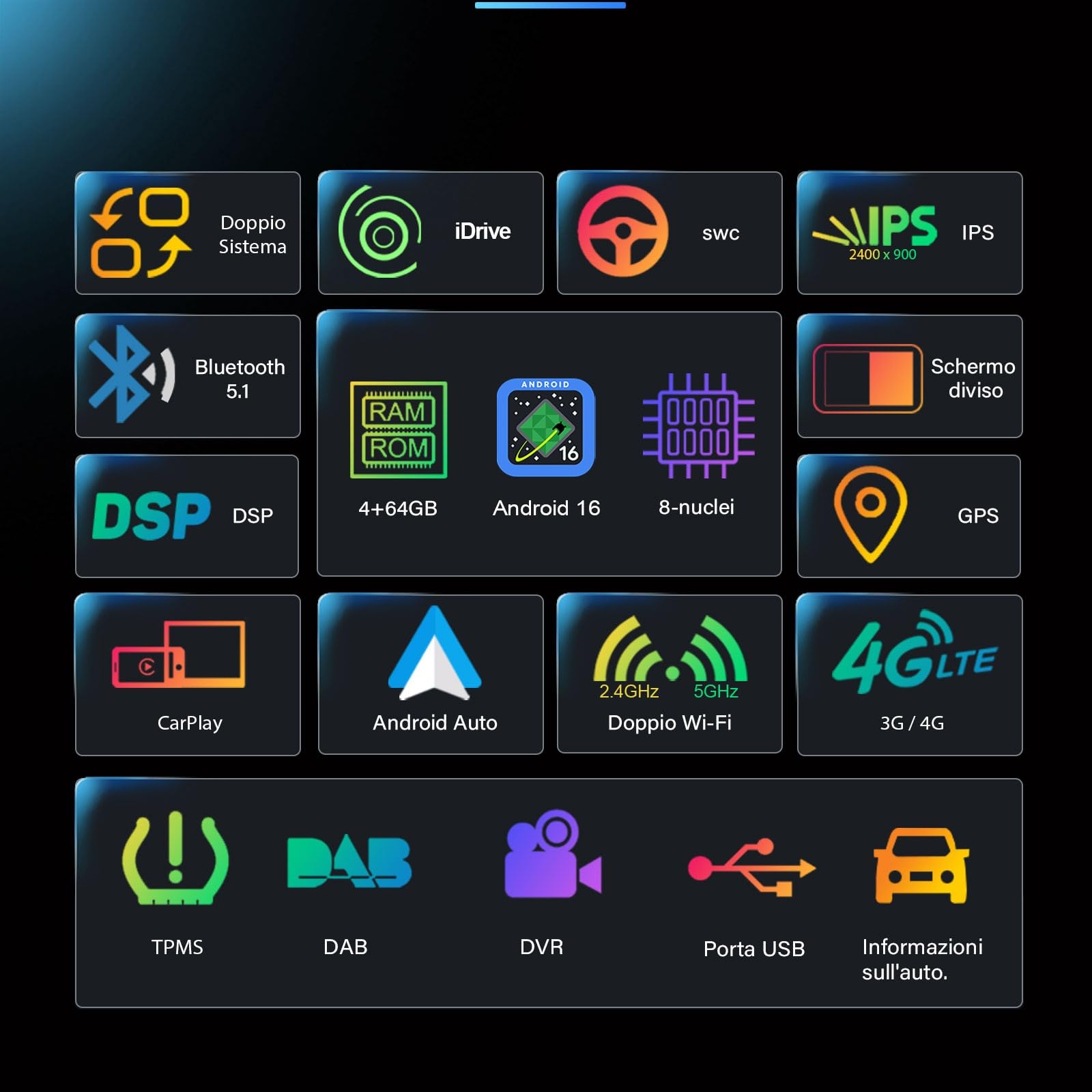 Erisin Qualcomm 10.25" CarPlay Android 16 Display Monitor Upgrade Autoradio GPS Navigatore per BMW Serie 3 F30 F31 F34 Serie 4 F32 F33 F36 M3 M4 NBT Supporta Schermo IPS BT DAB+ WiFi 8-Core 4GB+64GB