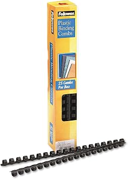 زملاء 3 / 8in Black Binding Combs (25-Pack)