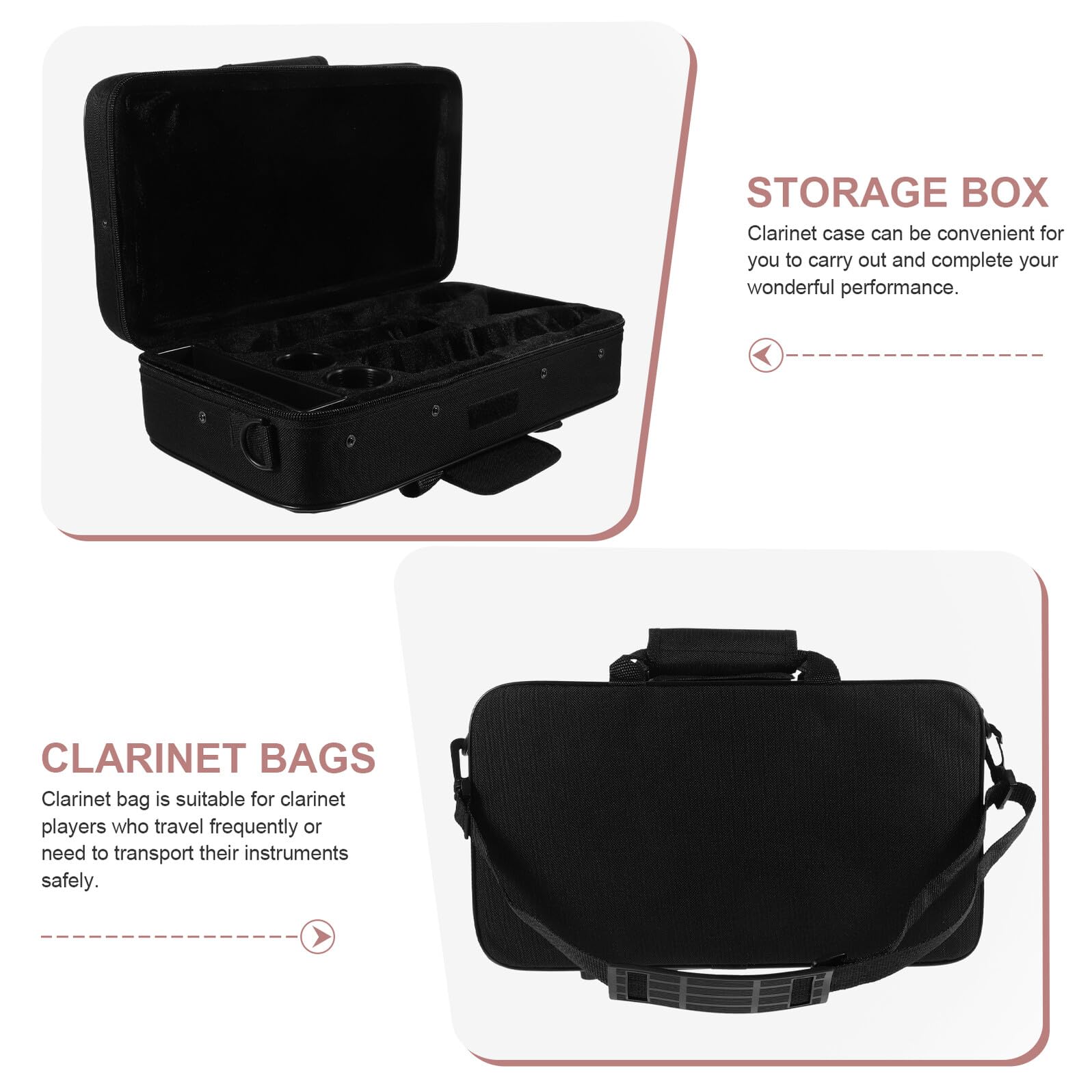 ABOOFAN Bolsa para Clarinete Oxford Ligera Resistente Almacenaje Acolchada Portátil para Protección y Transporte Seguro