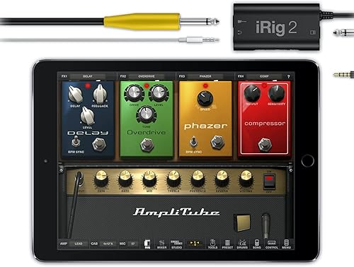 Miniatura 6 de IK Multimedia iRig 2 interfaz de audio portátil para guitarra, adaptador de audio ligero para iPhone y iPad con entrada de instrumentos y salidas