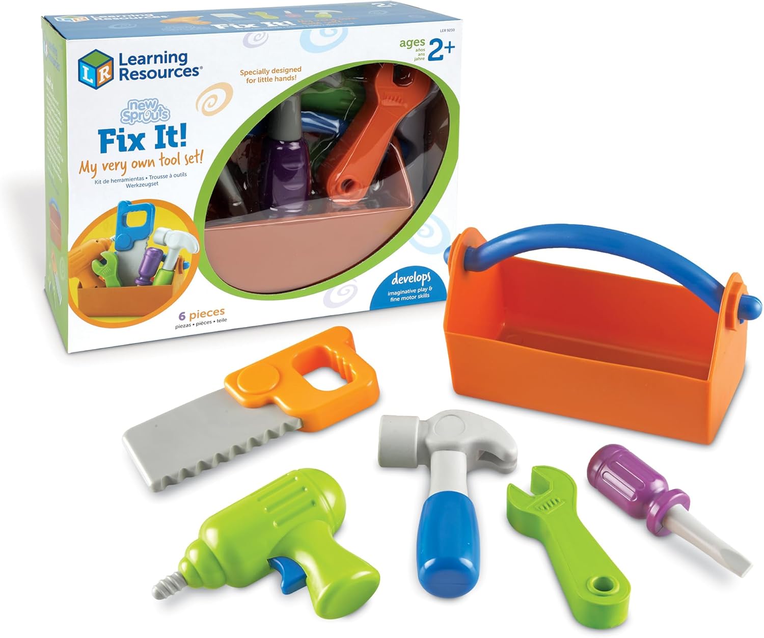 Learning Resources New Sprouts Fix It!, Fine Motor, Pretend Play Toy Tool Set, 6 Piece, Ages 2+ Learning Resources New Sprouts Fix It!, Fine Motor, Pretend Play Toy Tool Set, 6 Piece, Ages 2+