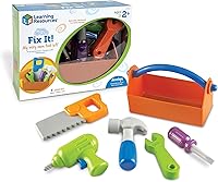 Learning Resources New Sprouts Fix It! Toddler Tool Set - 6pc Safe Pretend Tools & Toolbox, Ages 2+ Fine Motor Skills Development