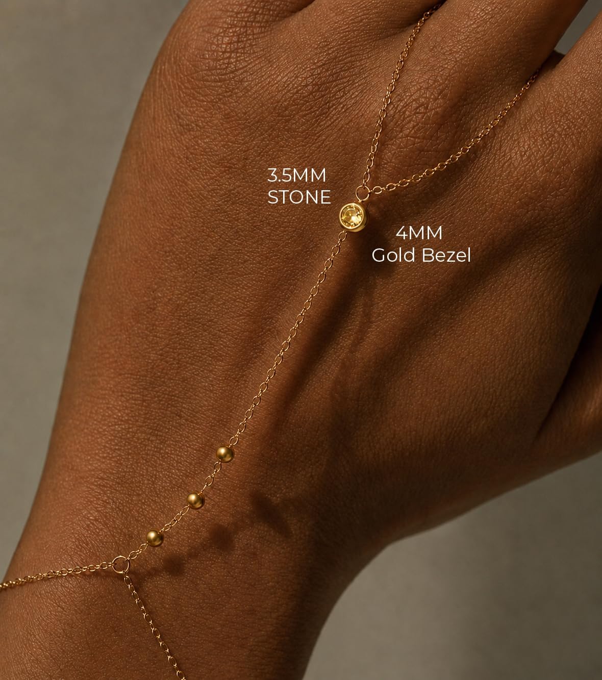 Ruvel 18K Gold Hand Chain Bracelet for Women – Adjustable Hand Chain and Finger Ring Bracelet – Dainty Gold Handchain Jewelry – Stack Summer Jewelry, Gift for Her – 12 Color Options, AAAAA CZ Stones, Pearl, Beads, Birthstone Colors, Body Jewelry