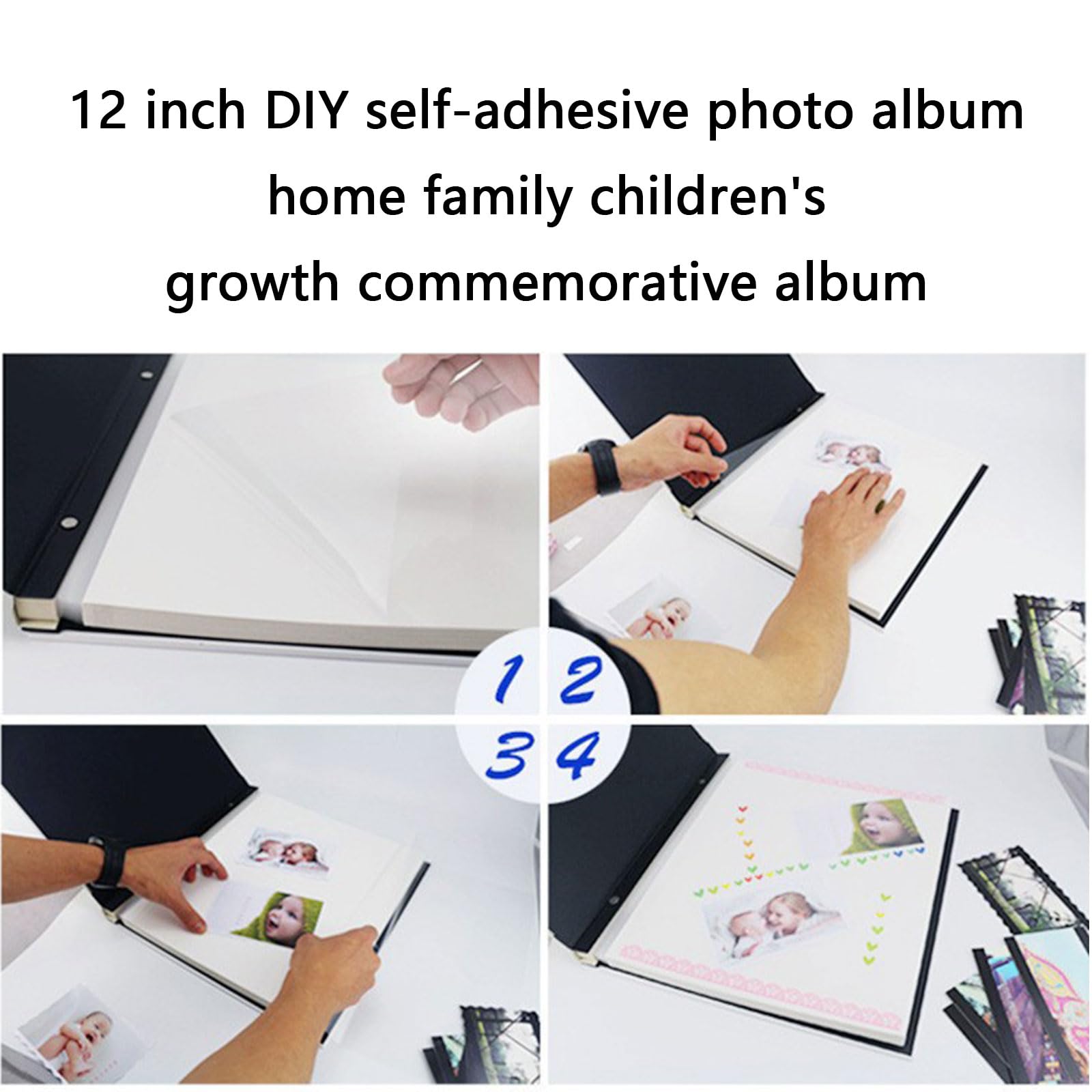 Álbum de fotos con ventana arqueada con 40 bolsillos, páginas de cartón grueso, carcasa de lino, área de escritura para cámaras instantáneas, álbum de fotos de lino protector con espacio para escribir