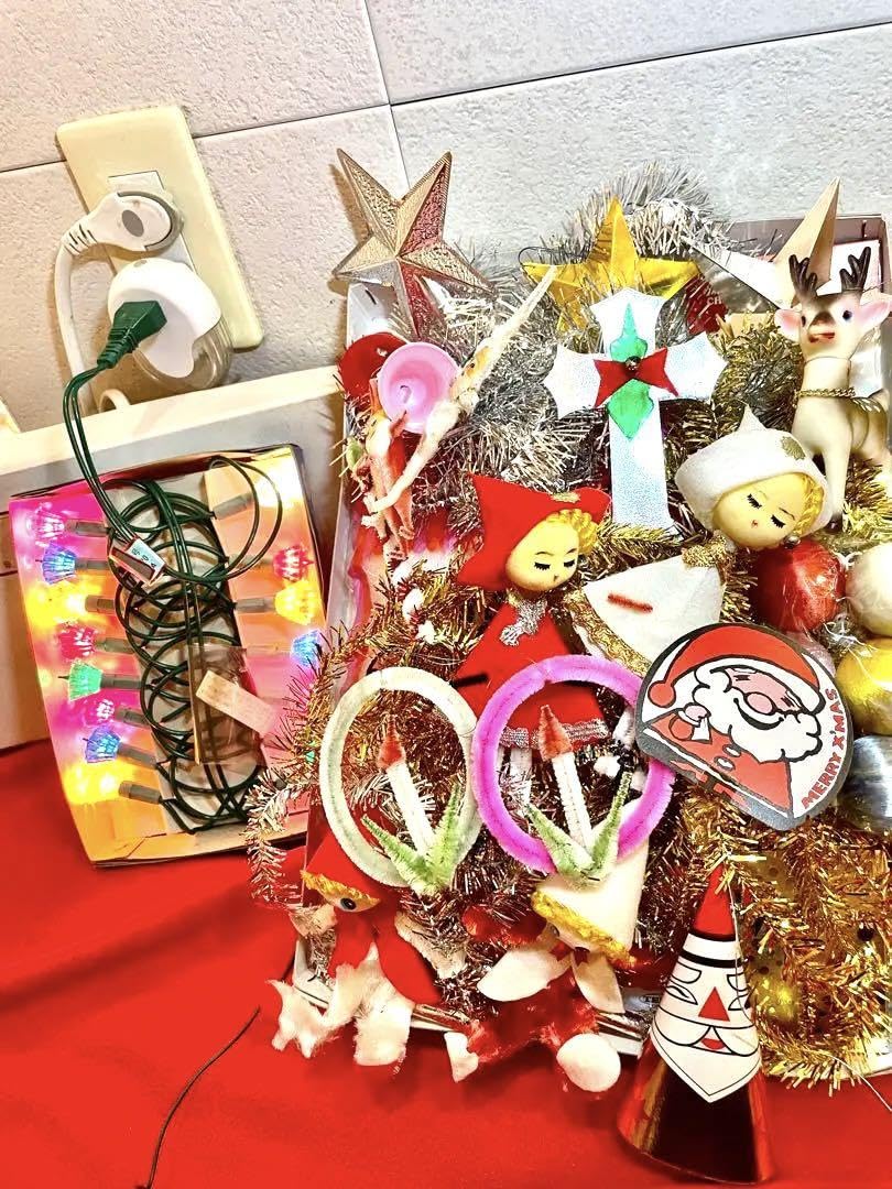 飾り物　少年少女画　昭和レトロ　アンティーク　レコード盤　クリスマス 飾り物 少年少女画 昭和レトロ アンティーク レコード盤 クリスマス