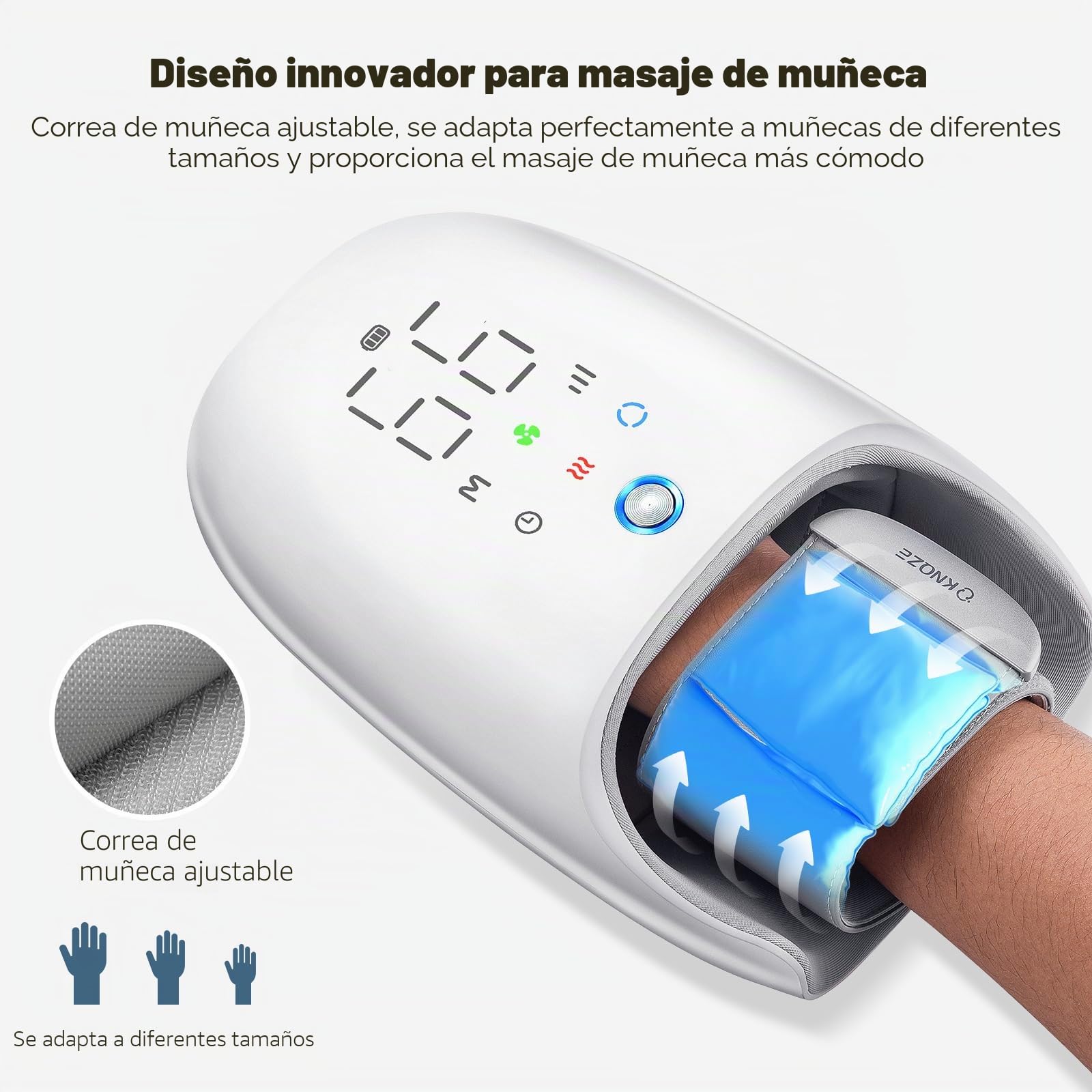 Masajeador De Mano Con Pantalla Táctil Y Compresión, Masajeador de Manos y Muñecas, Masajeador De Mano Para relajación, Regalos Para Mujeres Y Hombres