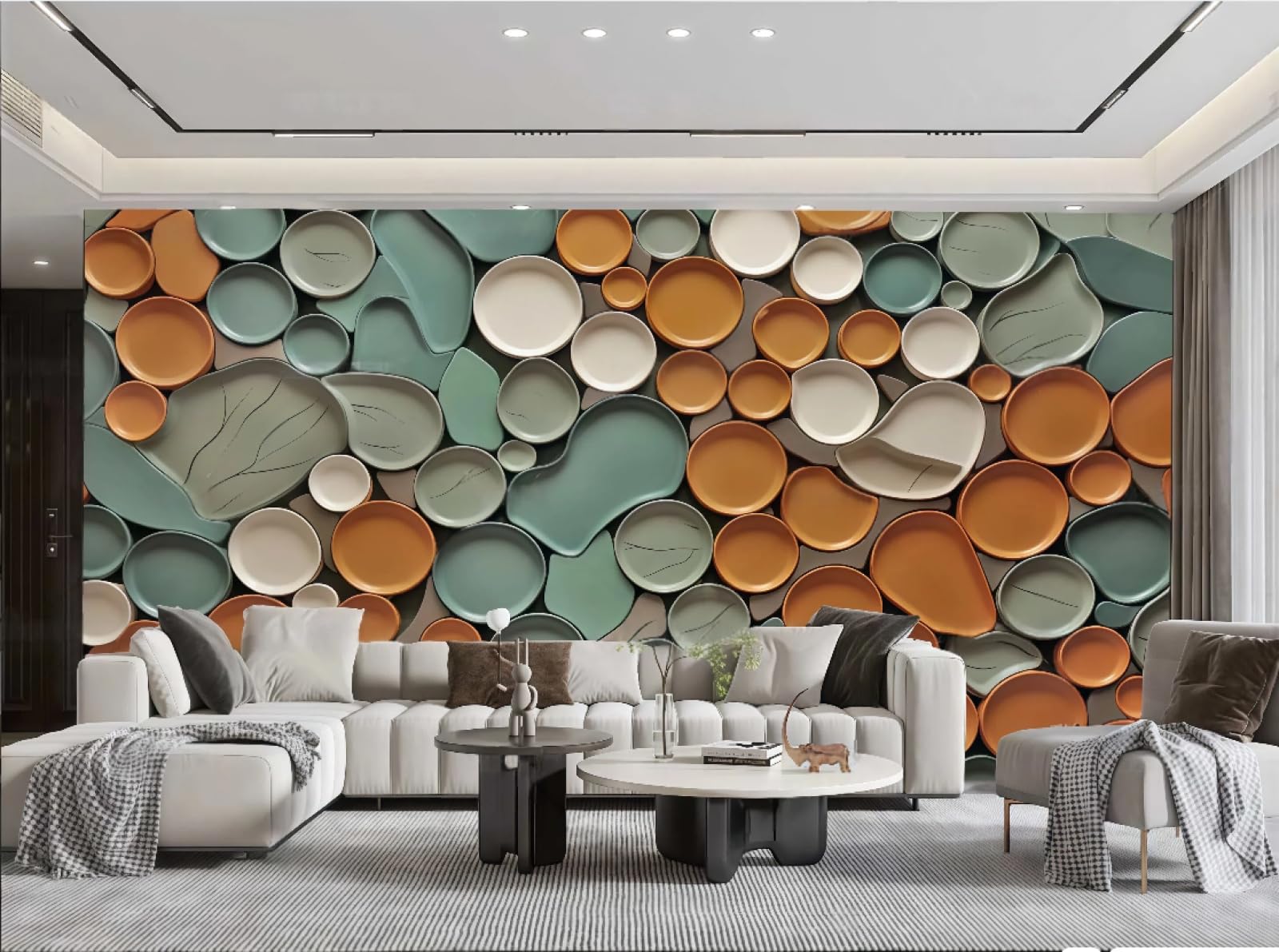 Papier peint moderne pour habiller un mur de salon vide 200x140cm