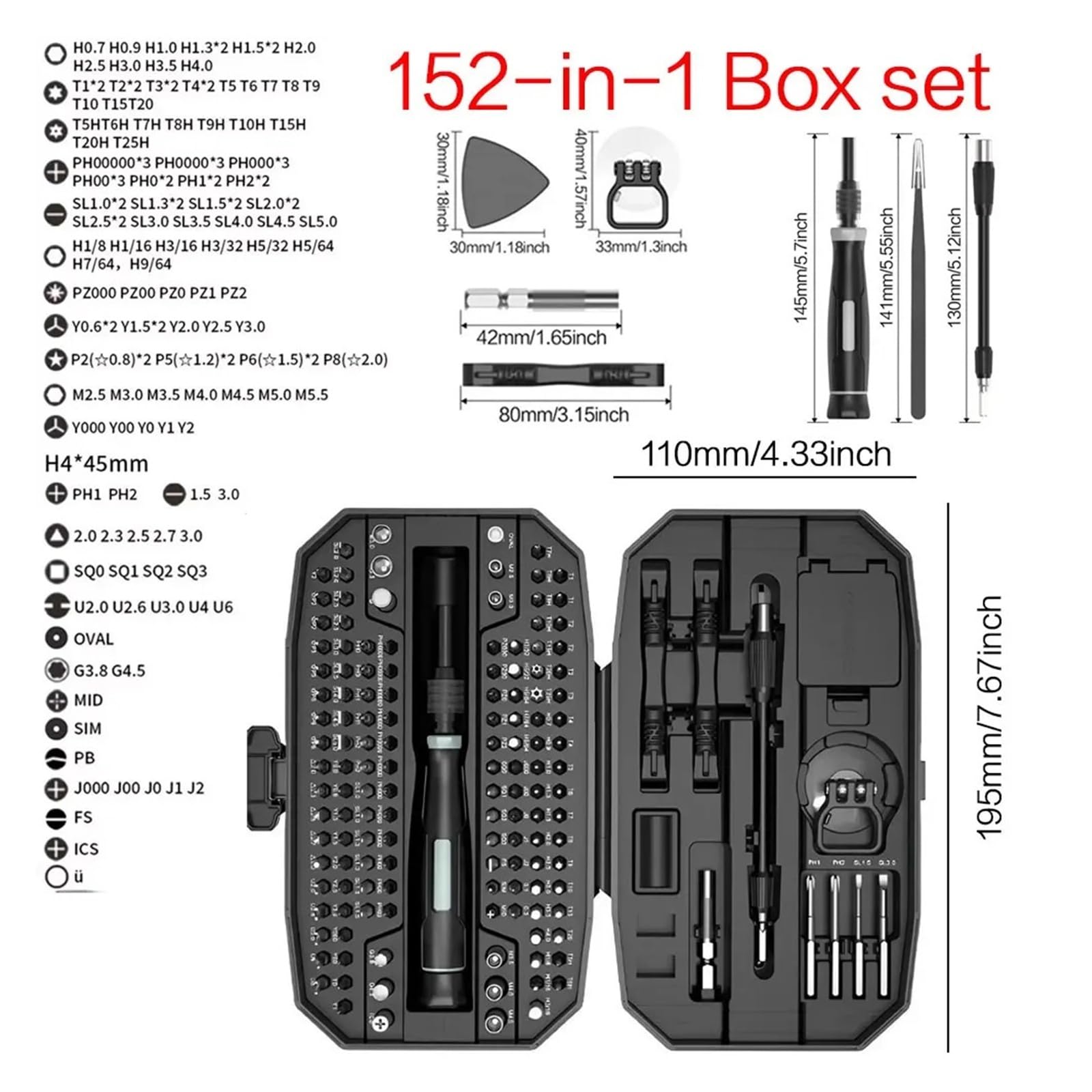 Generico Juego de Destornilladores, Kit Herramientas for computadora portátil, reparación computadoras 152/25 en 1 T5 T6 Torx