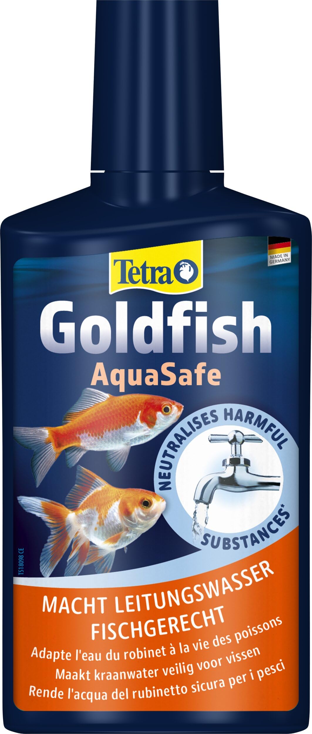 Tetra Goldfish AquaSafe 250 ml, Rende l'Acqua del Rubinetto Sicura per i Pesci