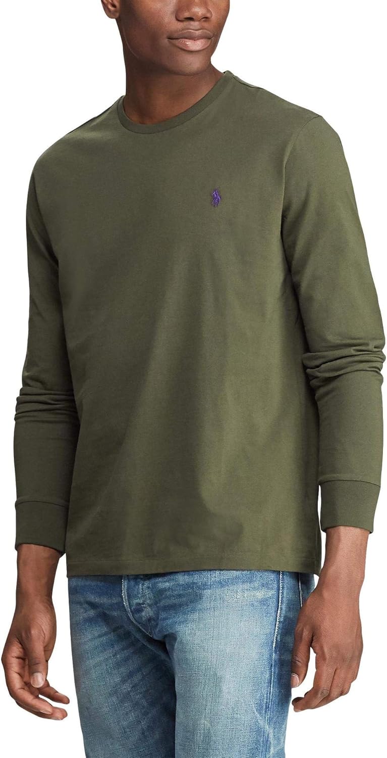 Polo Ralph Lauren Men's Crew Neck Long Sleeve Tee Medium Olive Green.