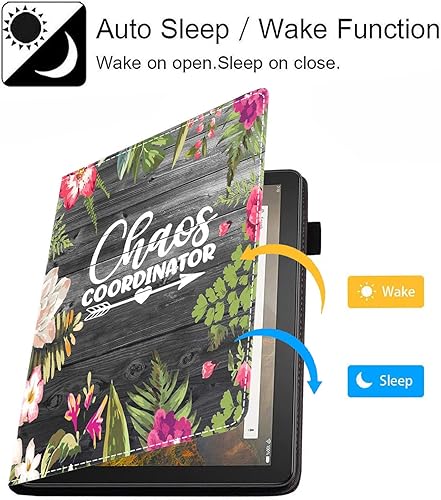 Miniatura 3 de ERWYTYIOI Funda para tablet Kindle Fire 7 (12 generación, versión 2022) último modelo de 7 pulgadas, funda delgada de piel sintética con ranura para