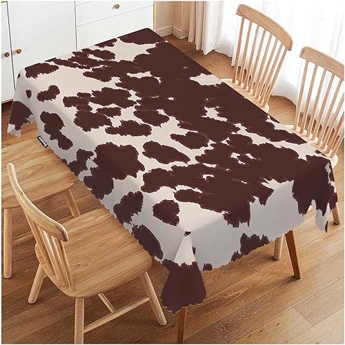 Swono Fundas de mesa de vaca o caballo, 52 x 70 pulgadas, diseño de piel de animal de vaca y caballo, mantel lavable para decoración de mesa de