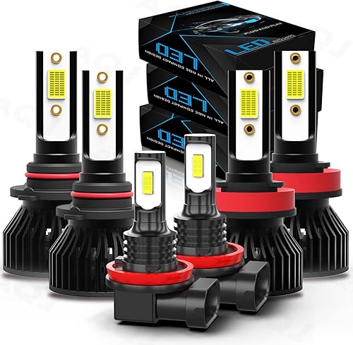 Compatible con bombillas LED TOYOTA HIGHLANDER (2014-2019), 9005HB3 y H11H9 y H11H8H16, bombillas LED antiniebla de 6500 K, blanco frío, 6 bombillas