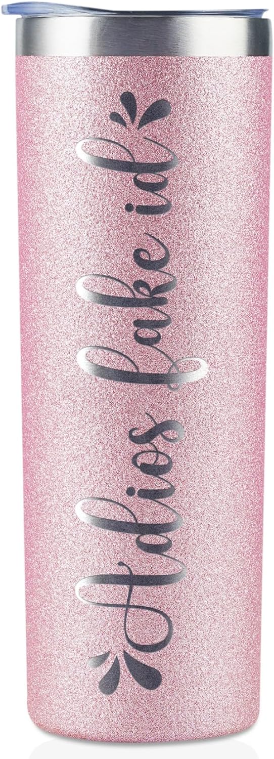 Onebttl 21st Birthday Gifts for Women, Girl, Her -20oz/590ml Stainless Steel Insulated Tumbler with Straw & Lid - Adios Fake ID