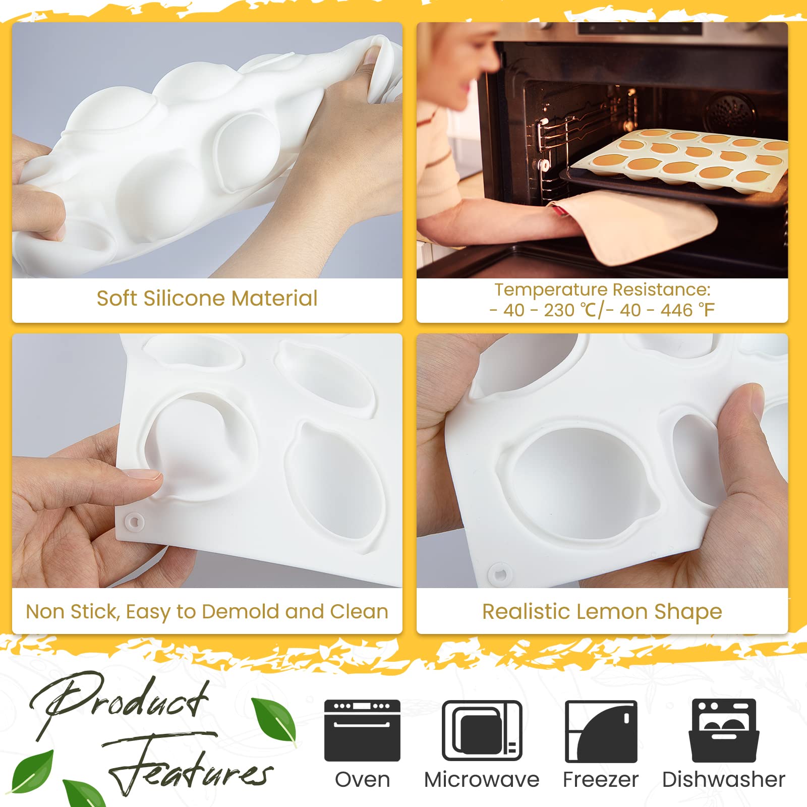 Moule à Savon En Silicone Citron 3D SATIJA - Pour Savon, Gelée, Chocolat - DIY Créatif