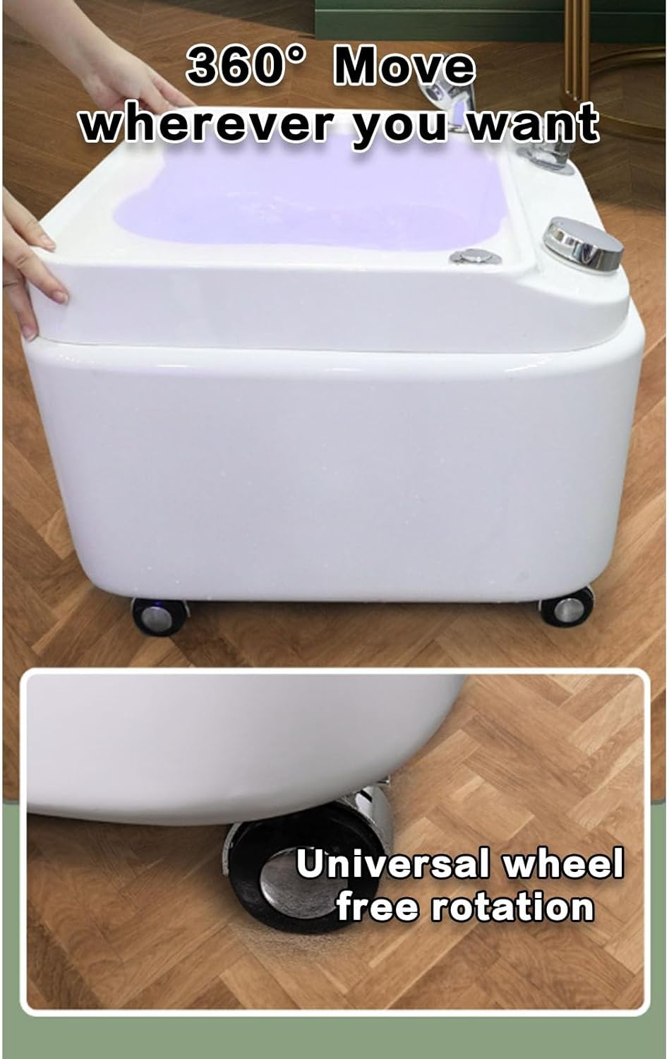 Foot Baths & Spas with Heat and Massage Colorful Lamp Footbath with Pedicure Foot Rest Feet Spa Tub Spa Foot Bath Pedicure Acrylic Footbath (Color : with Water Pump)