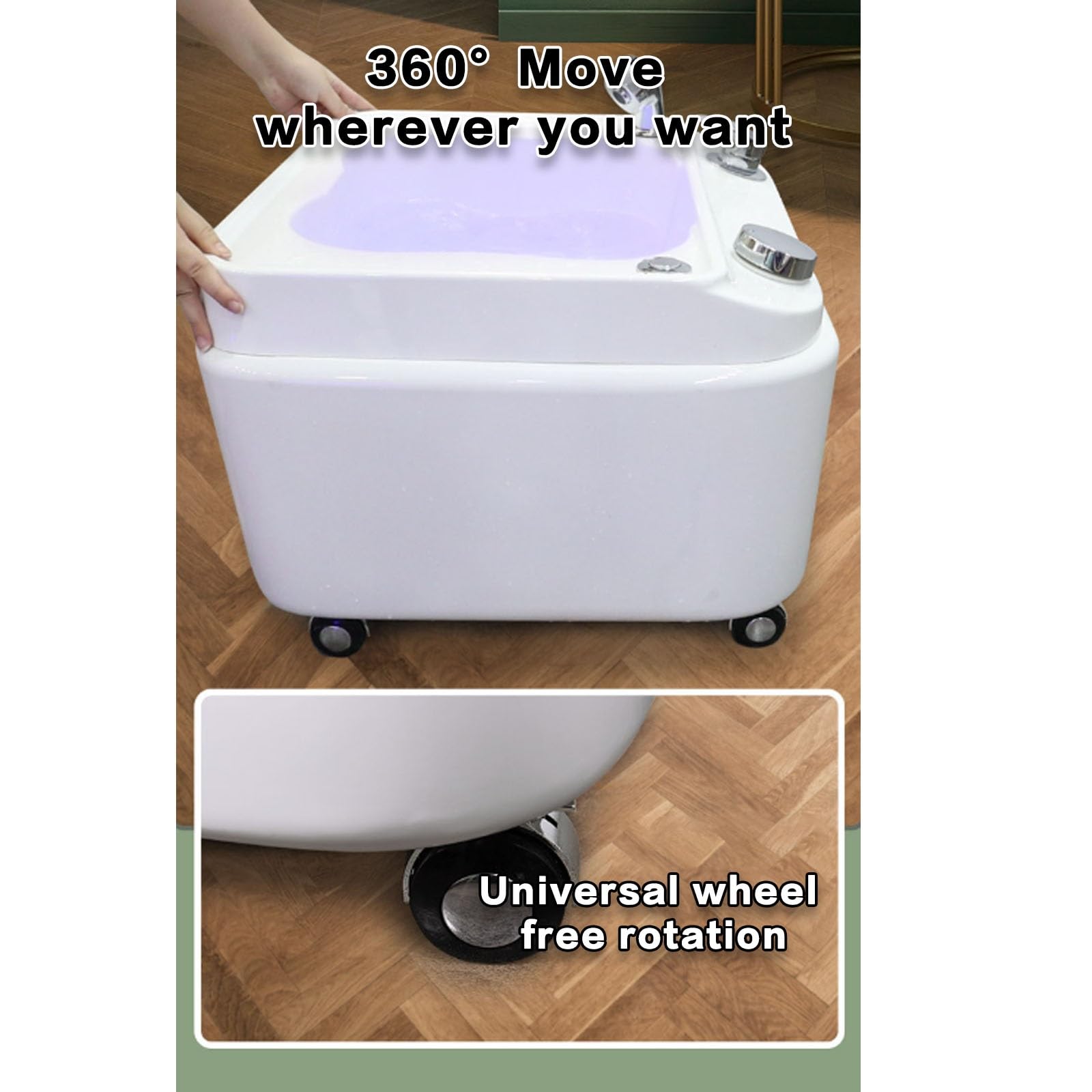 Fußbäder und Spas mit Wärme und Massage, Fußbad mit Pediküre, Fußstütze, Fußsprudelbad, Spa-Fußbad, Pediküre, Acryl-Fußbad(Without Water Pump)