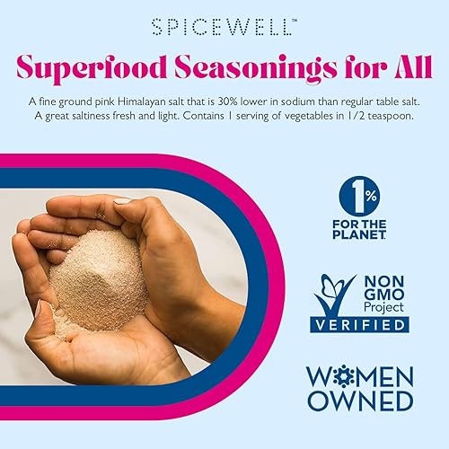 Miniatura 5 de Spicewell Nueva sal (30 porciones para llevar) sal rosa del Himalaya infundida con Ashwagandha y 21 vitaminas y minerales a base de plantas, sal del