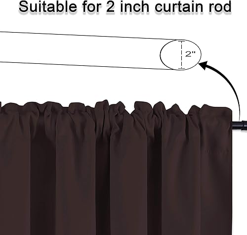 Miniatura 4 de Cenefas Keqiaosuocai para ventanas, con bolsillo para barra de ventana, cortinas opacas para dormitorio, sala, cocina, sótano