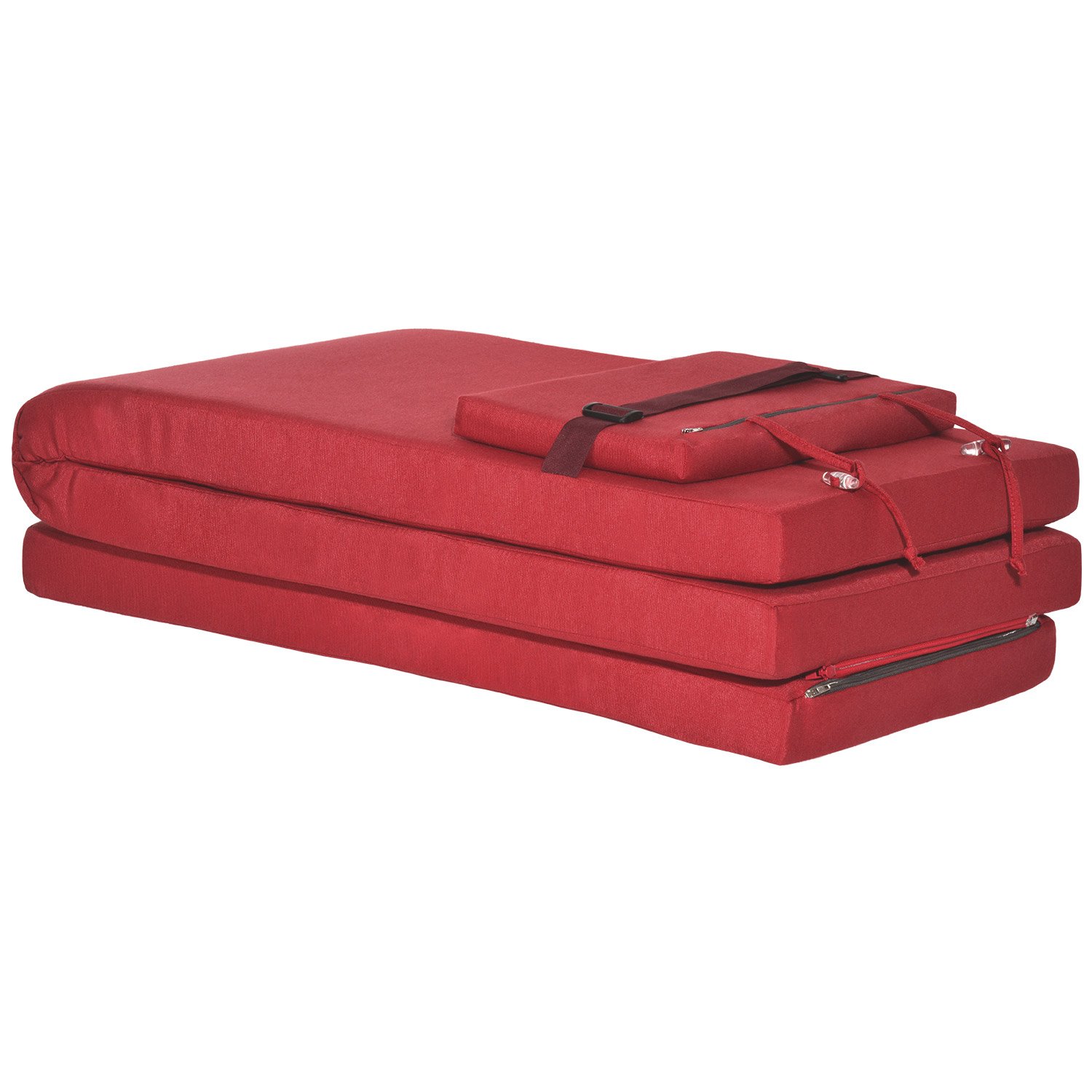 Beautissu Lot de 2 Coussins Bain de Soleil Matelas avec Housse Amovible | 175x45x5cm rouge coussin chaise longue exterieur Transat luxe jardin LoftLux DC