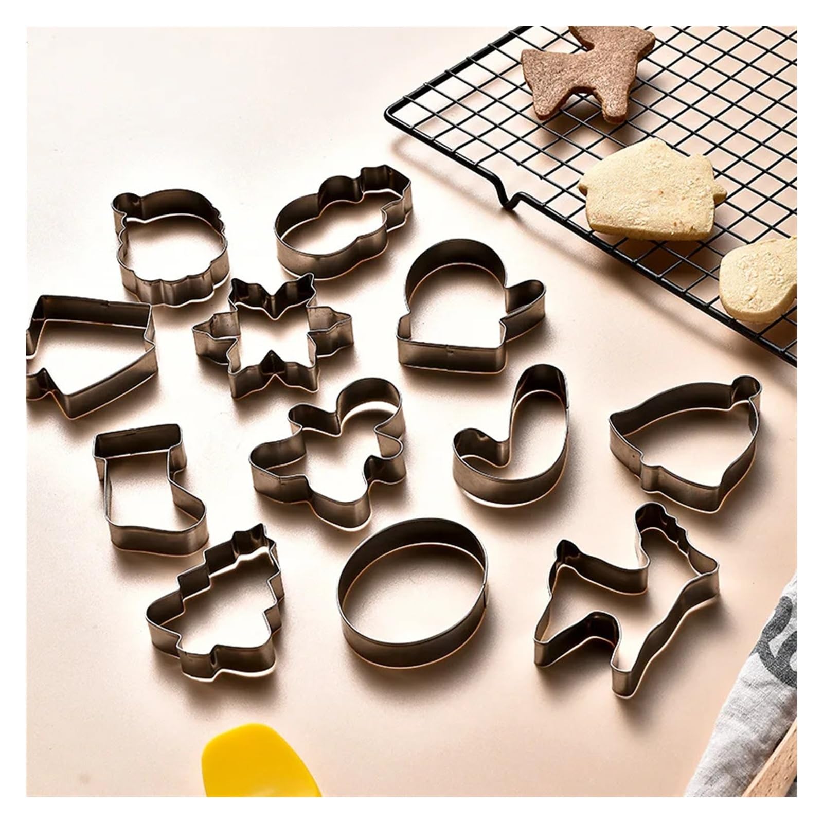 Set di 12 stampi for biscotti natalizi in acciaio inossidabile con pan di zenzero e albero di Natale(20pcs)