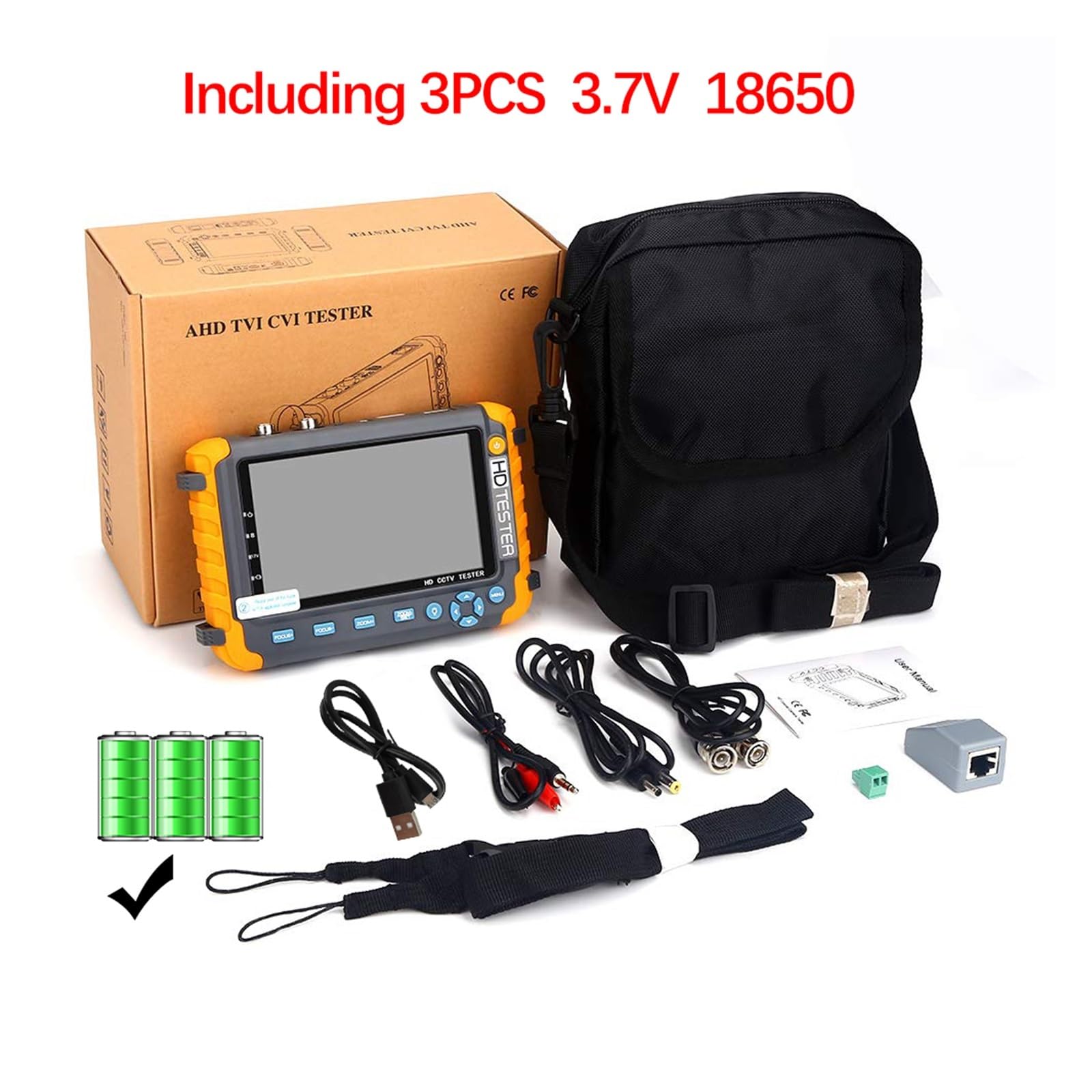 Tester for Monitor CCTV IV8W 8MP AHD/CVI/TVI CVBS Tester for telecamere CCTV Tester AHD con Ingresso VGA Tester Video(7A with Battery)