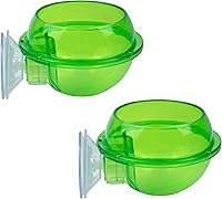 AUEAR 2 Pack Suction Cup Reptile Feeder for Chameleon Gecko Lizard Bearded Dragon - Escape-Proof Food Water Dish Ledge