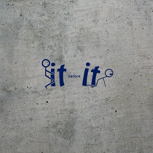 Miniatura 2 de Calcomanías transparentes de F Ck It Before It F Cks You F It Funny (azul marino) Calcomanías de vinilo impermeables premium para computadora