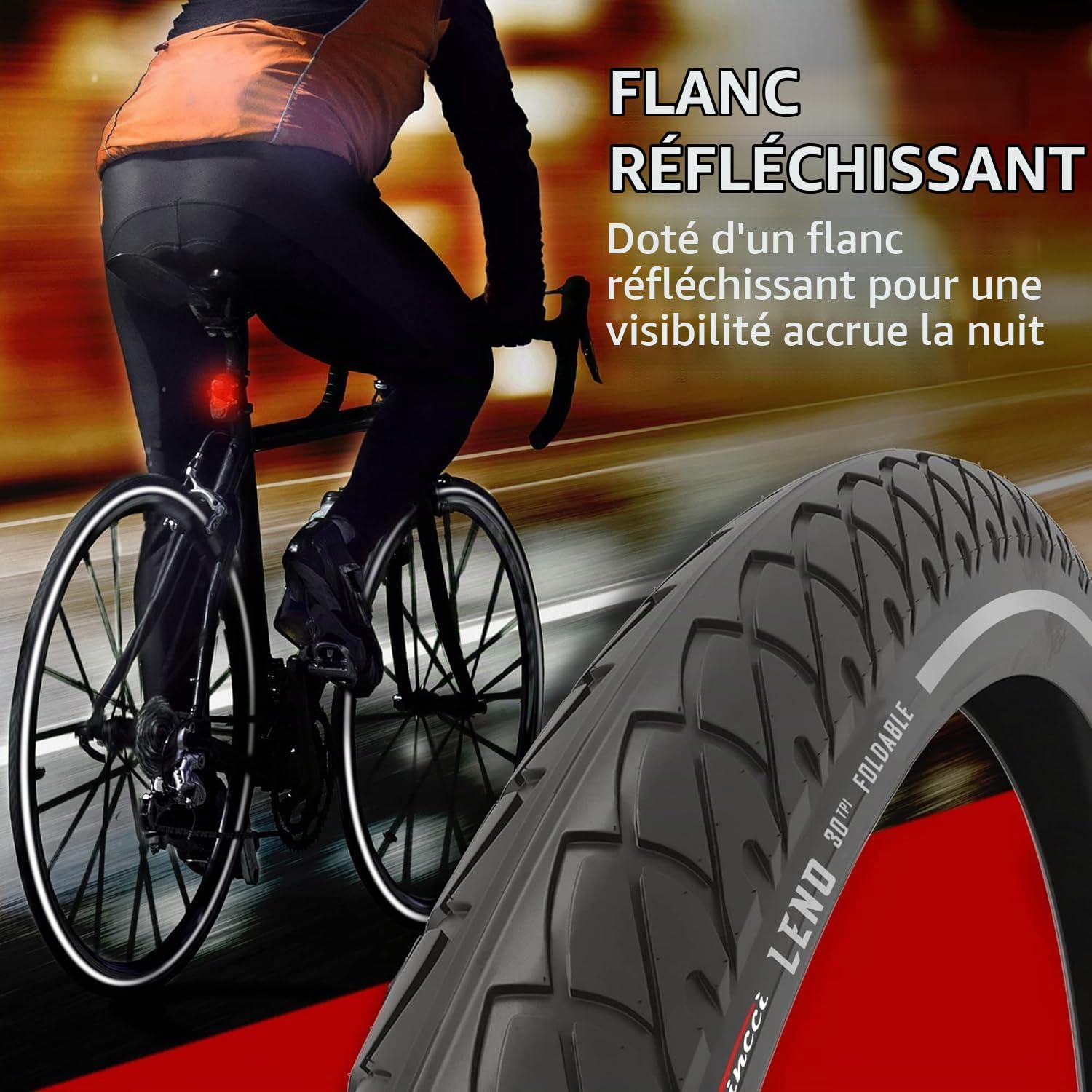 Fincci Velo Pneu VTT 26 x 1.95 Pouces - Paire Slick Pneus Velo 26 Pouces - Pneus Urbain 50-559 30 TPI pour Tournée & Électrique & Route & Hybrid & Montagne Velos - Un Paquet de 2 Accessoire Velo