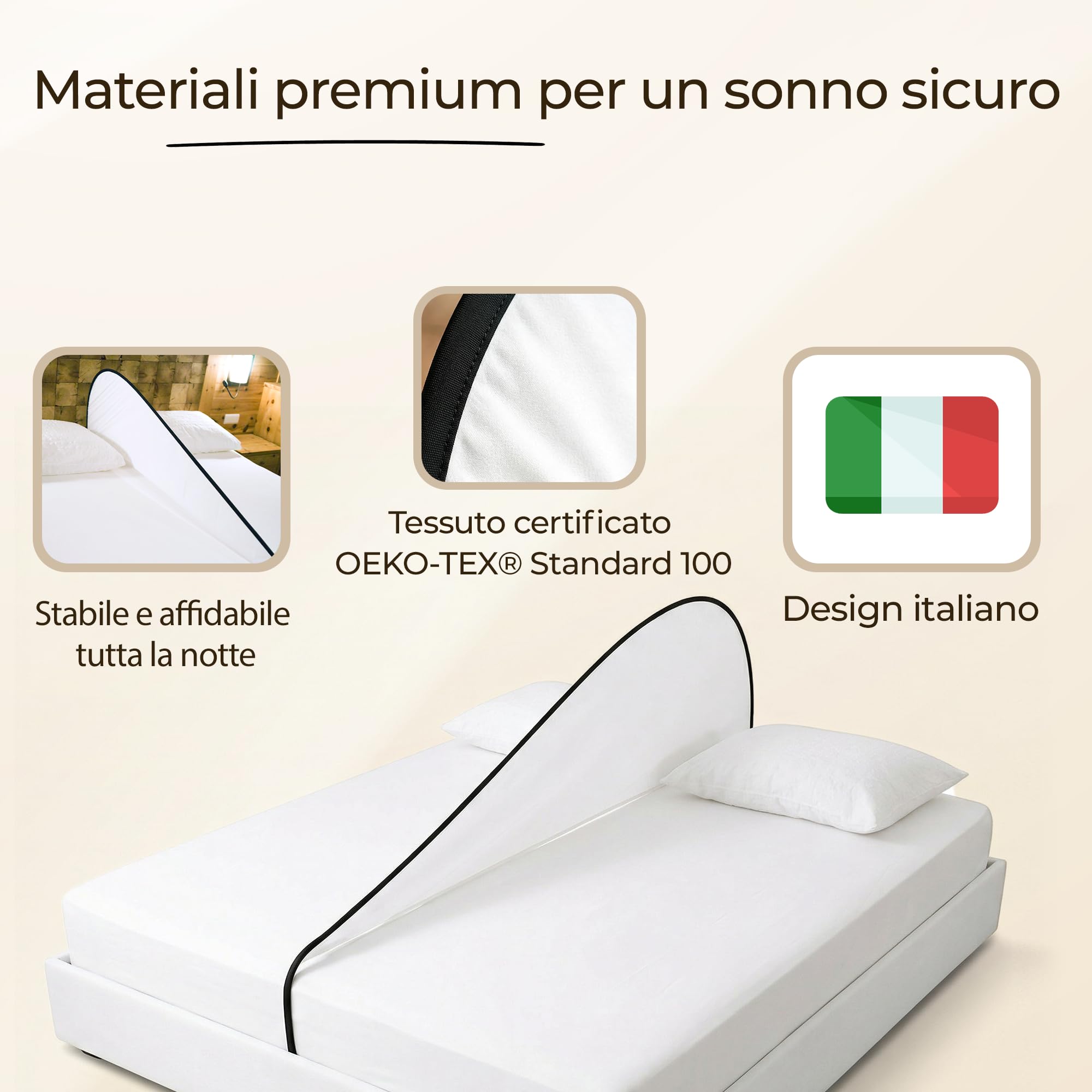Divisorio Letto Portatile – Separatore per Letto Matrimoniale e Singolo | Privacy e Comfort per Dormire Meglio | Ultraleggero (400 g) | Facile da Montare | Ideale per Viaggi, Hotel, Famiglia