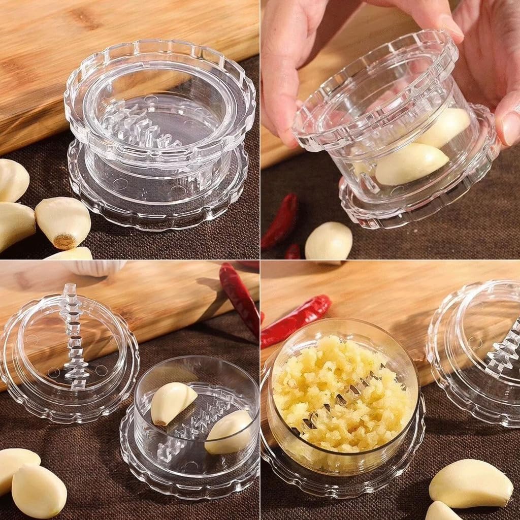Portable Clear Manual Garlic Twist Mincer Multifunctional Crusher Kitchen Tool