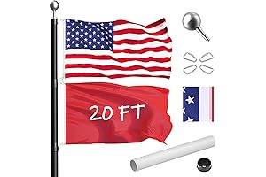 20FT Telescoping Flag Pole Kit: Unfurl Patriotism with Durable Outdoor Flag Poles