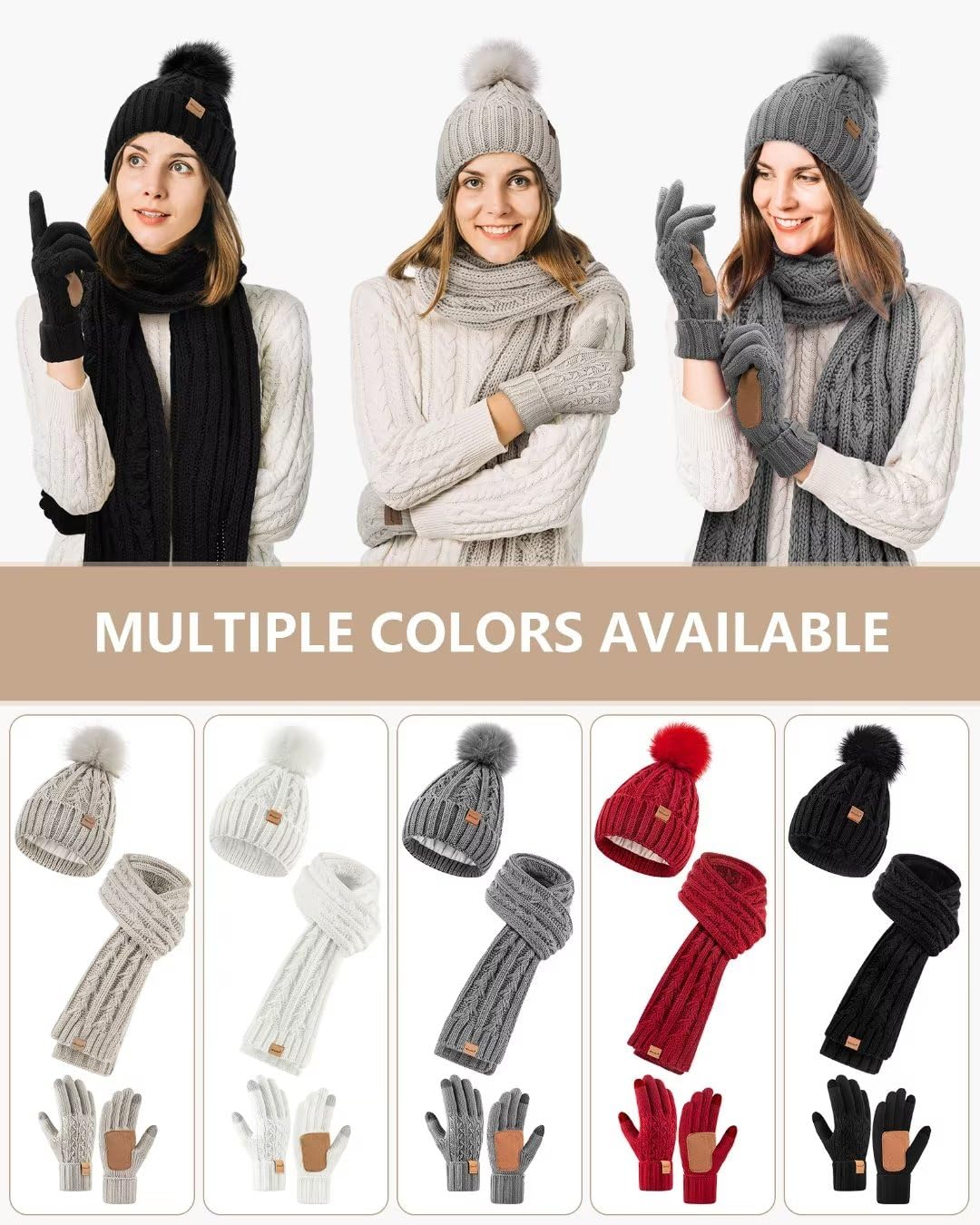 Winuesa Damen Winter-beanie-set Winter-Beanie-Set