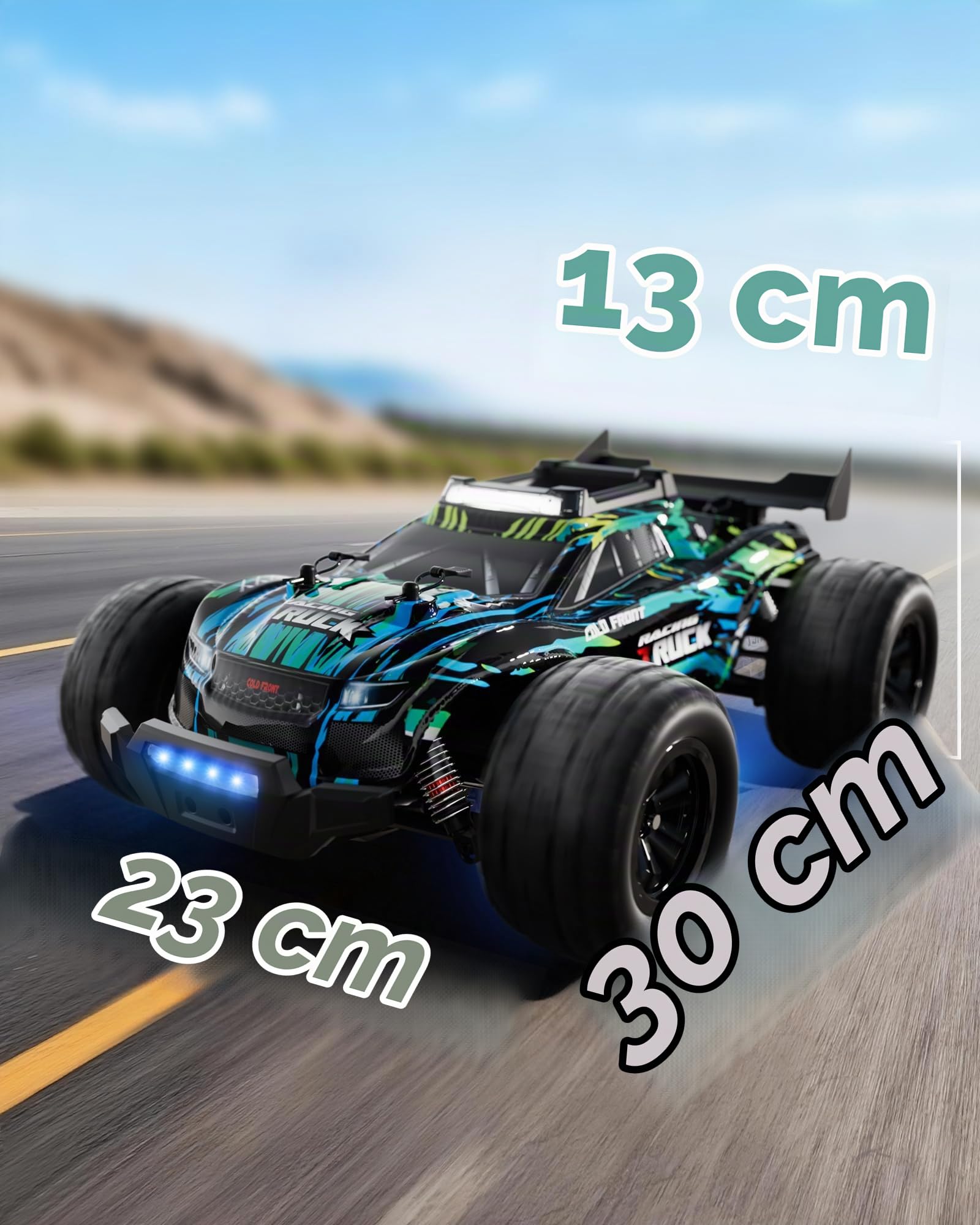 Kiztoys® Auto Telecomandata, RC Car Monster Truck Telecomandato 2,4 GHz 1:16 Proporzionale 4WD 35+ Km/h Offroad, RC Truggy RTR All Terrain per Ragazzi Ragazze