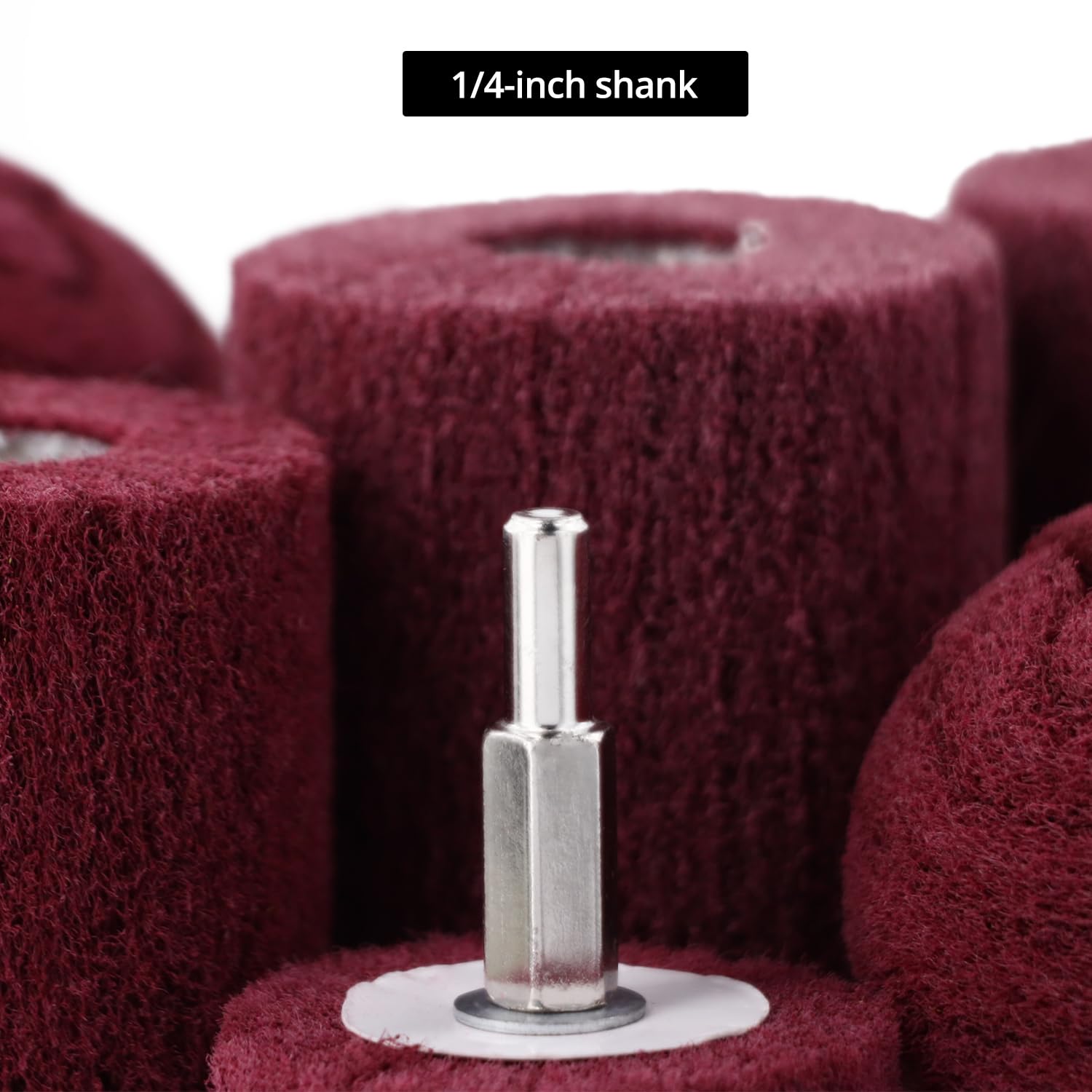 QWORK® 7 Pièces Tête de Polissage pour Perceuse, Grain 240, Poignée 1/4'', pour Polir le Métal et le Bois