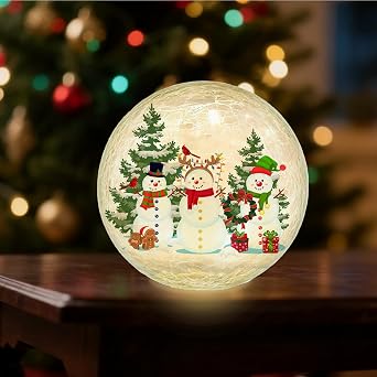 oyhqes Home & Kitchen Decor Accents Decorative Accessories Balls Party Supplies Tabletop Mantel Indoor White Snowman
