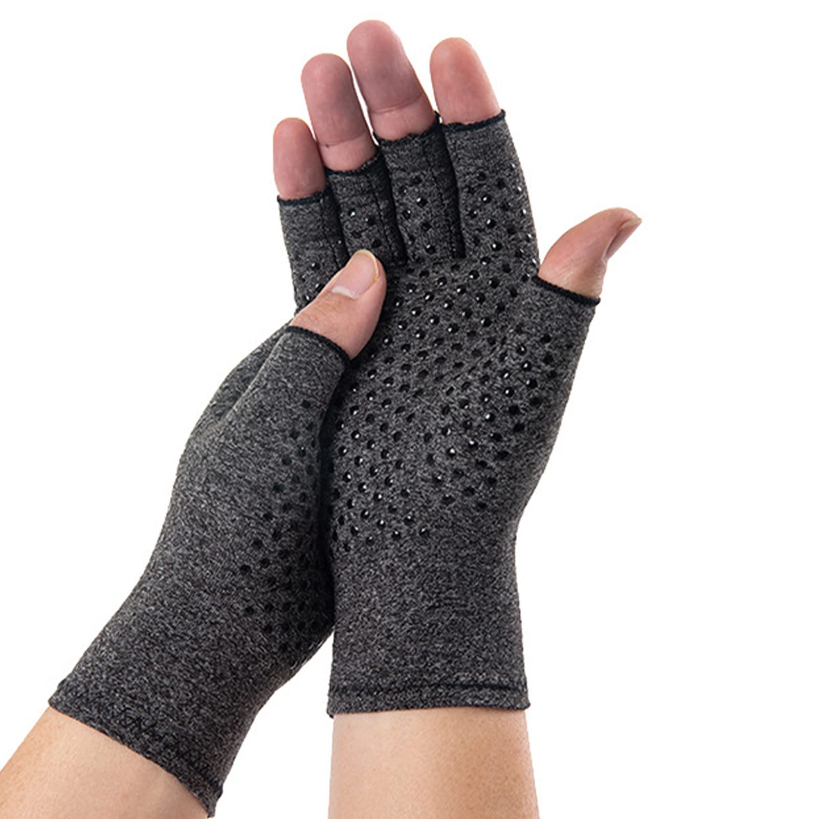 equlup 1 Pair Half Finger Gloves, Fingerless Gloves Winter Warm Knitted Gloves Working Running Gloves for Men and Women (L)