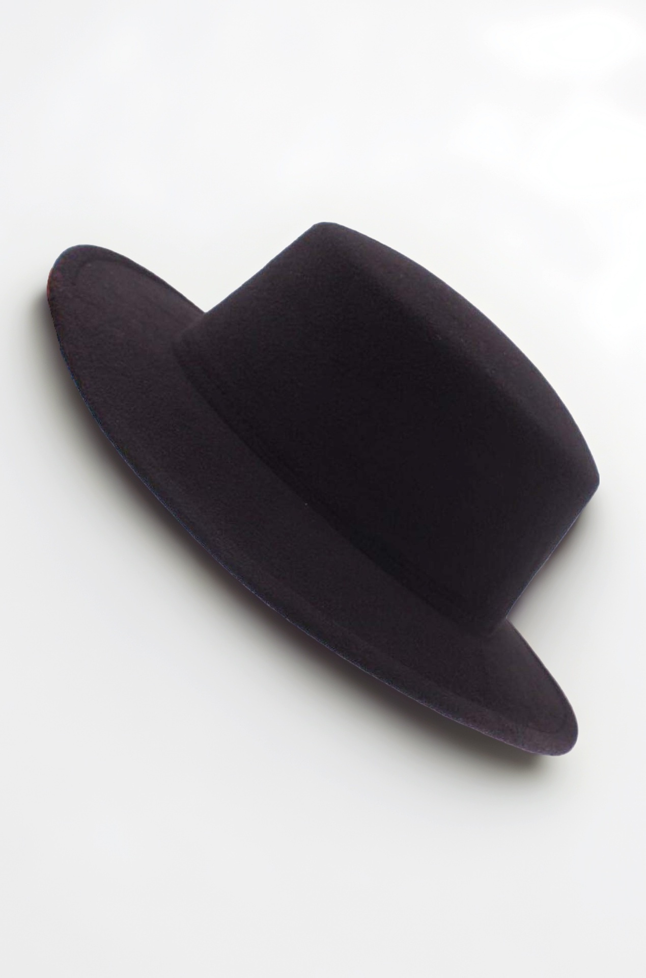 Classic Wool Blend Fedora Hat Brim Flat Church Derby Cap