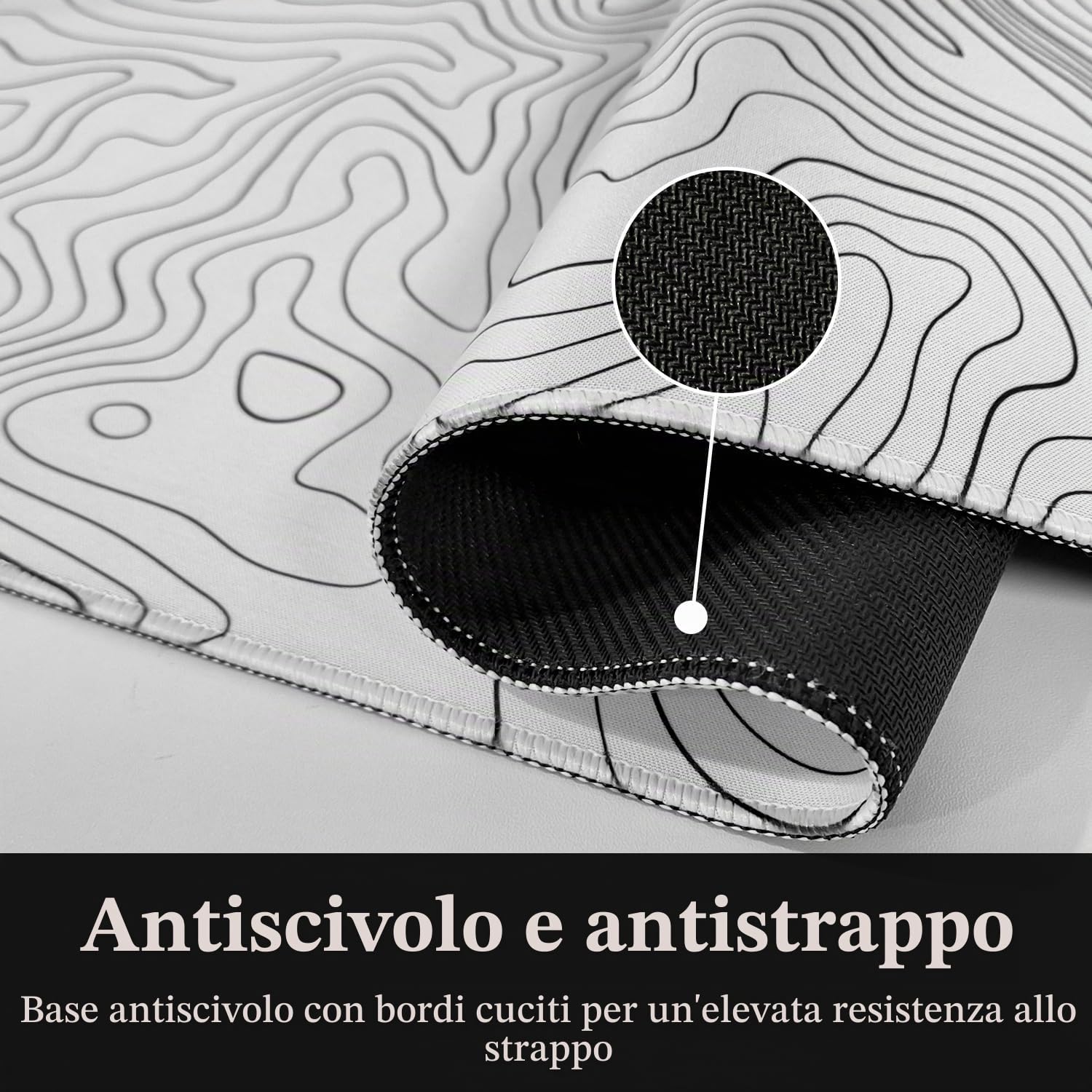 Niviy Tappetino Mouse,XXXL Tappetino per Mouse 1200x600mm,Mouse pad grande da gaming per tavolo,computer,desktop,PC(Bianco) | Tappetino antiscivolo per mouse da gaming, XXXL, per tastiera di PC e portatile, topografica