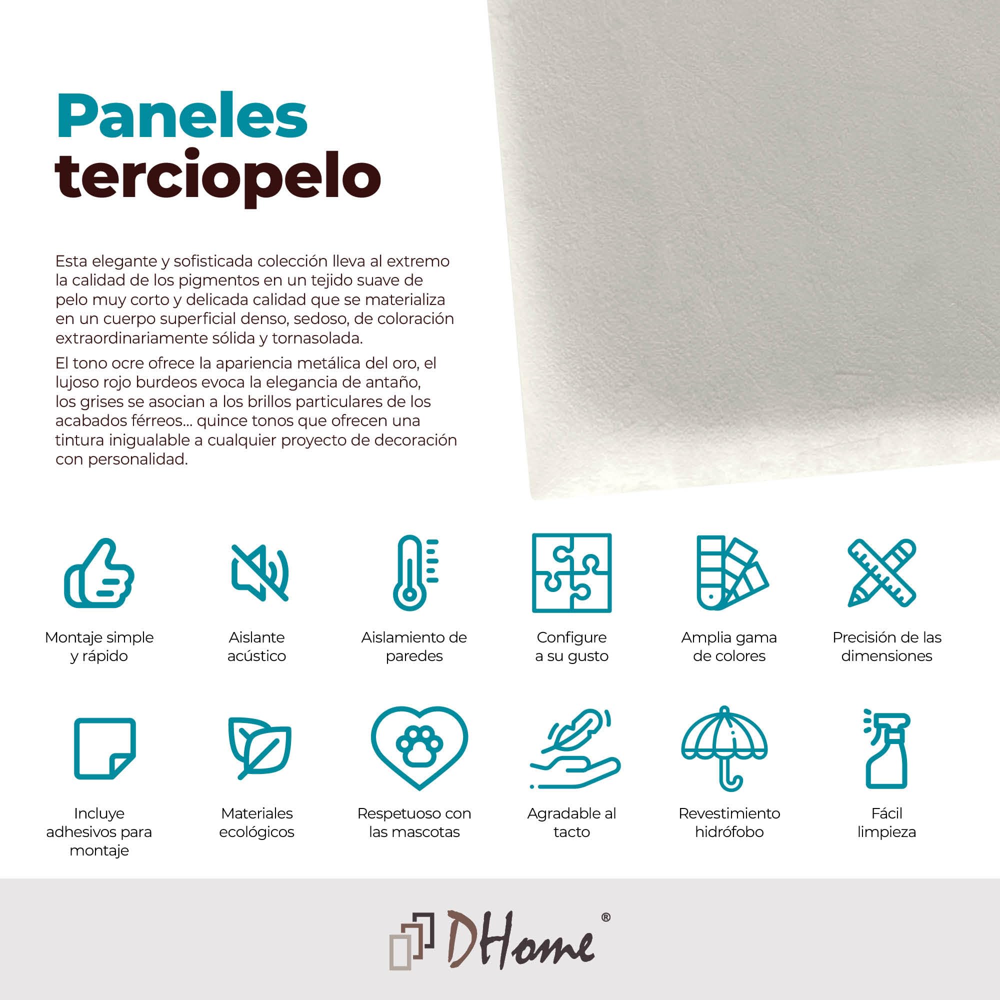 DHOME Set di 6 Pannelli Imbottiti in Velluto Autoadesivi per Parete Acustici Fonoassorbenti Protezione dagli Impatti Testiere Decorazione Casa Camera da Letto (Beige, 60x20cm, x6)
