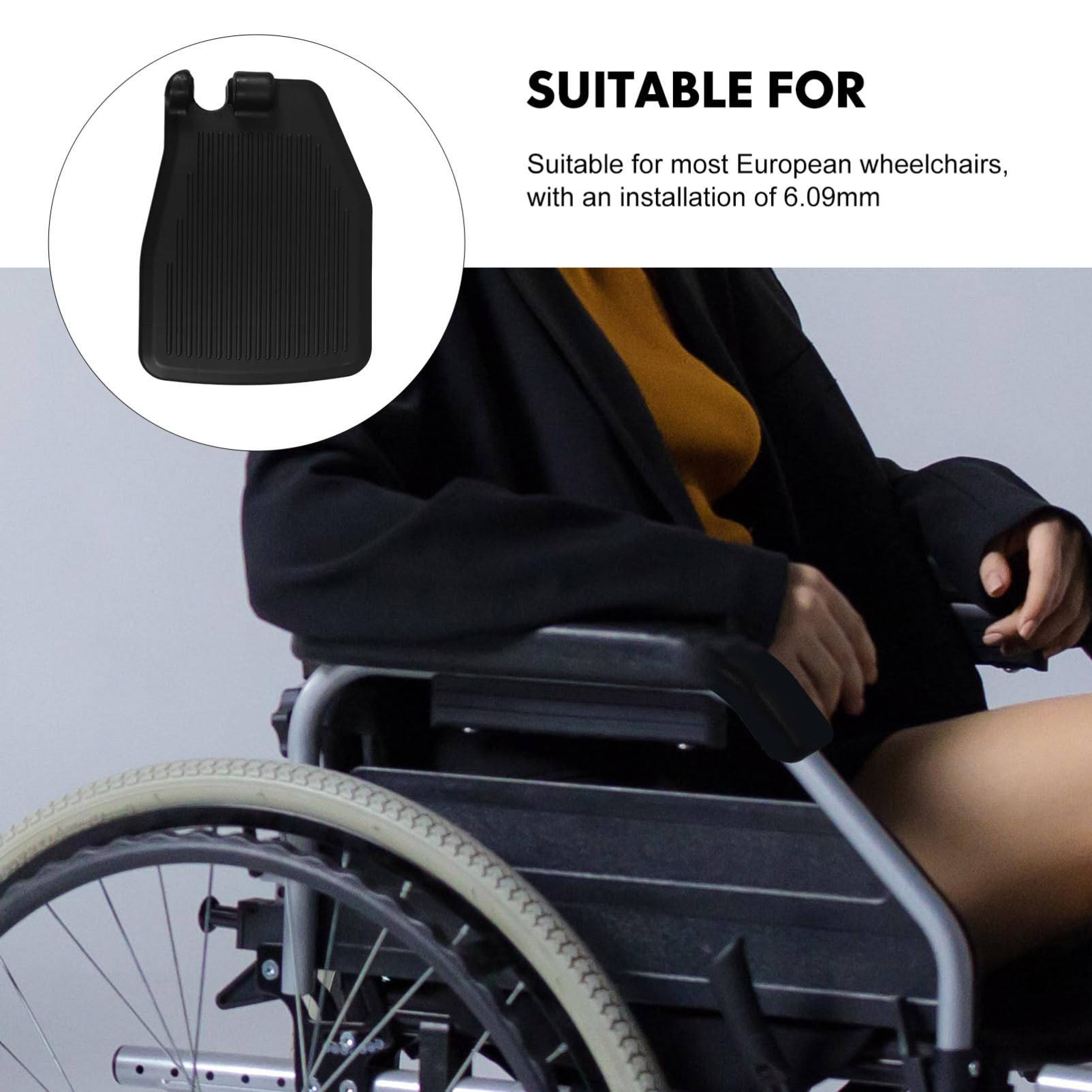 FOMIYES 1 Pair Wheelchair Pedal Footplates Replacement Wheelchair Leg Rest Non-Slip Foot Rest Extender Elevating Pad Wheelchair Transport Chairs Supplies