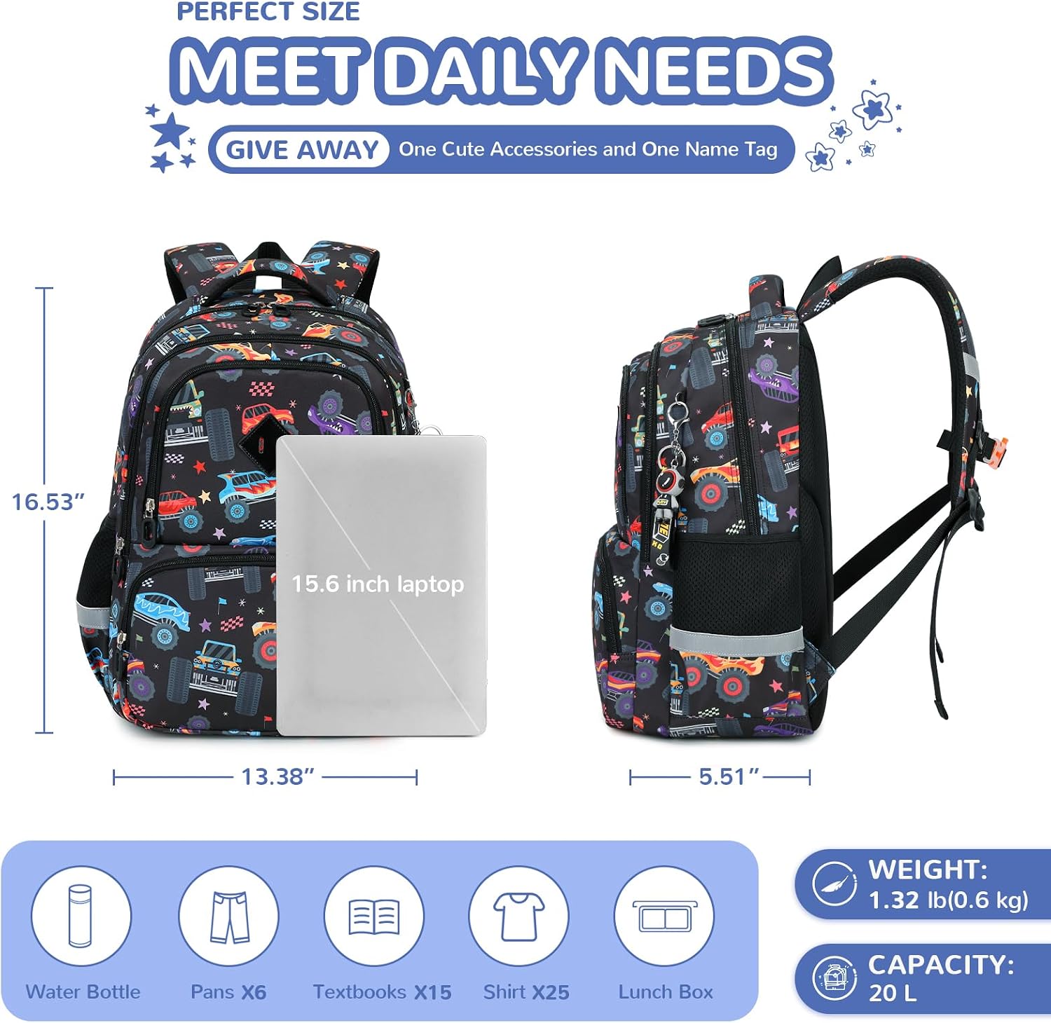 Musevos Kids Backpack Kawaii Printed Girls