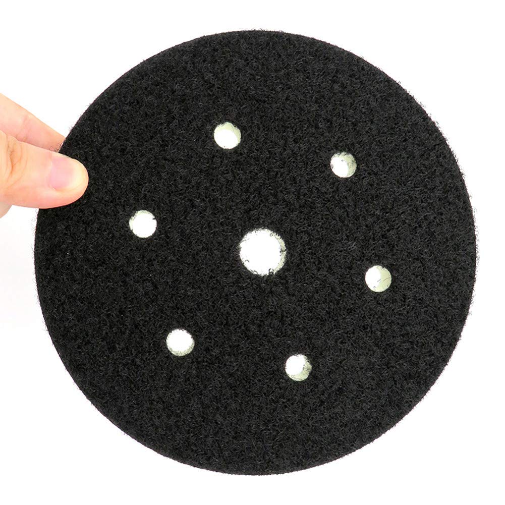 5PCS Almohadilla de interfaz de espuma de PU 6"150MM 7 orificios Densidad media Gancho y bucle Lijadora Almohadilla de respaldo Almohadilla de pulido Herramientas eléctricas Piezas